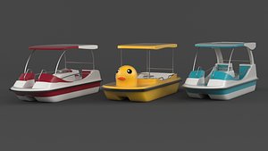 Fiberglass Pedal Boat Collection 3D model