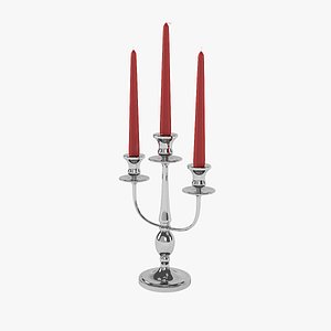 3 branch candle holder 3D