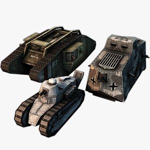 3d 3ds world war tank