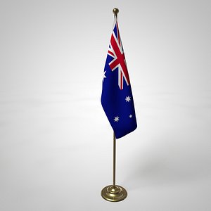 australia flag pole 3D model