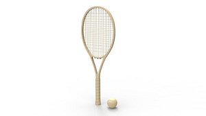 Tennis Racquet With Ball 3D