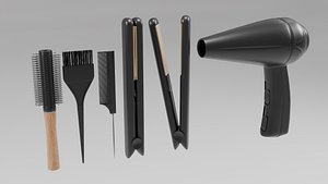 Hairdressing kit Hairbrush Hair straightener Hair dryer