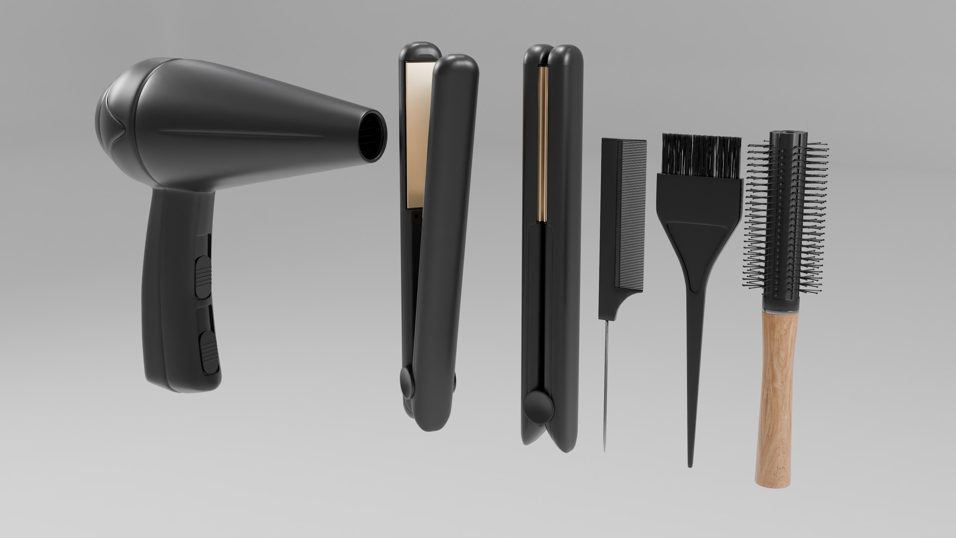 Hairdressing kit Hairbrush  Hair straightener Hair dryer 3D model https://p.turbosquid.com/ts-thumb/X6/1VwhUf/Lu/4/png/1776437638/1920x1080/fit_q87/eb35bd39e12b45a9be70a3152f1edf4d5358343c/4.jpg