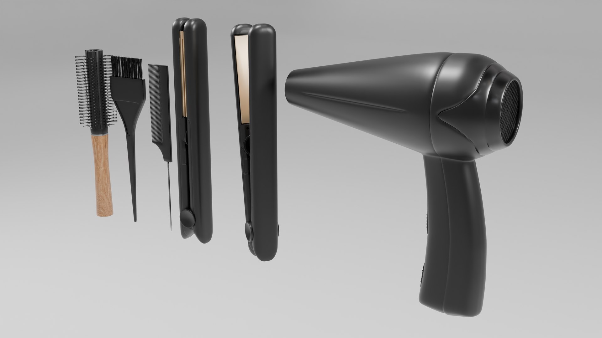 Hairdressing kit Hairbrush  Hair straightener Hair dryer 3D model https://p.turbosquid.com/ts-thumb/X6/1VwhUf/sO/2/png/1776437636/1920x1080/fit_q87/cf52105e80f5b7b5e3e1c119a80c73f040f99a47/2.jpg