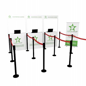 registration counter banner stand 3D model