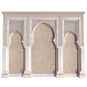 3D Oriental style arch Arabic wall Oriental Wall paneling 3D model