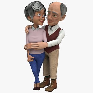 Cartoon Family Grandpa and GrandMa with Rig