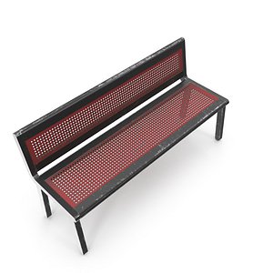 Weathered Outdoor Park Bench 27