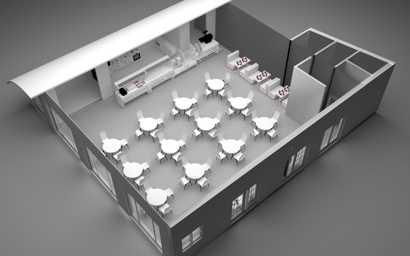Cafeteria cafe model - TurboSquid 1467241