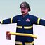 3d firefighter figure