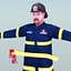 3d firefighter figure