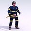 3d firefighter figure