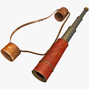 3d model old telescope