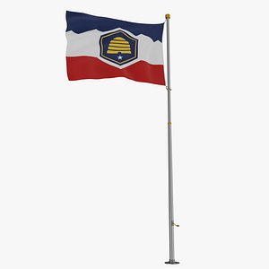 3D Pole Flag Utah model