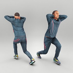 3D Young man in sportswear doing exercise 375