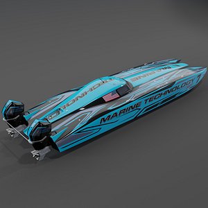 MTI 390XR Marine Technology 3D Model Render catamaran 3D model