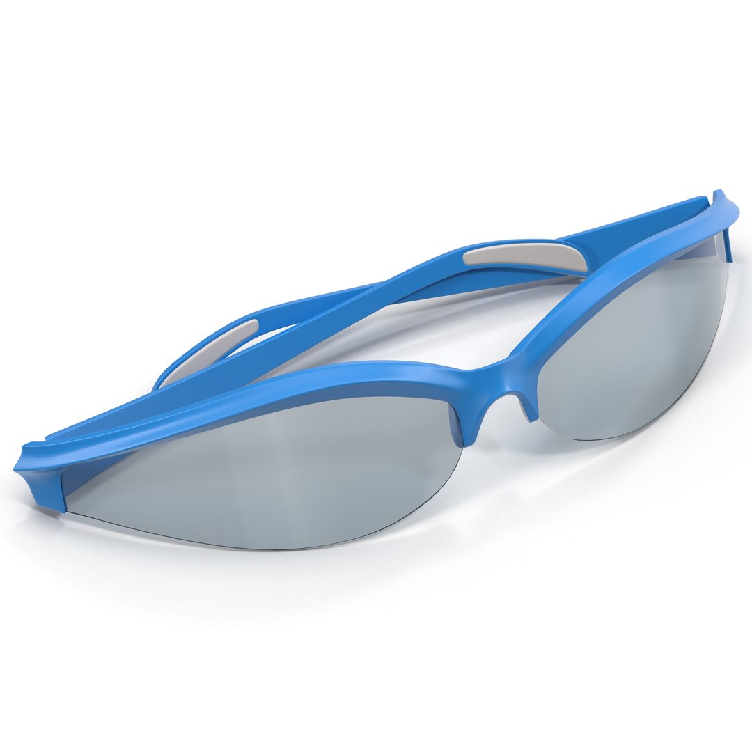 Sport Glasses 3 Folded 3D Model 3D model preview