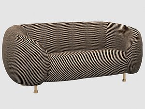 3D lucien sofa oblique ebony