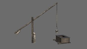 Old Wooden Fountain with Animation