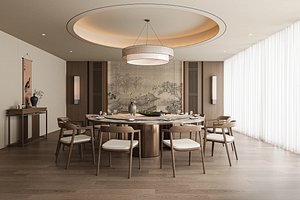 3D Modern dining room