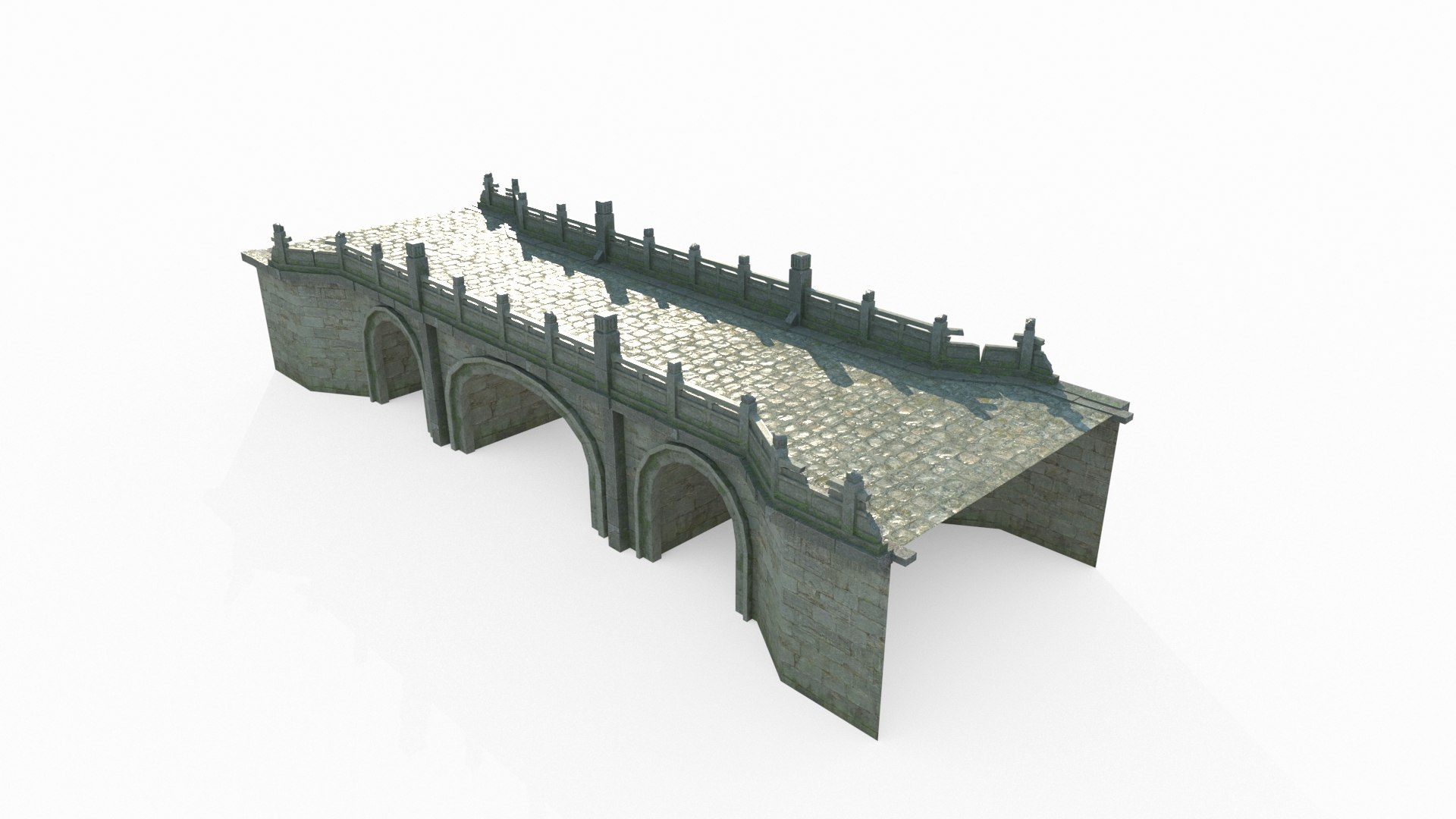 3D Ancient Asian Architecture Stone Bridge - TurboSquid 2087021