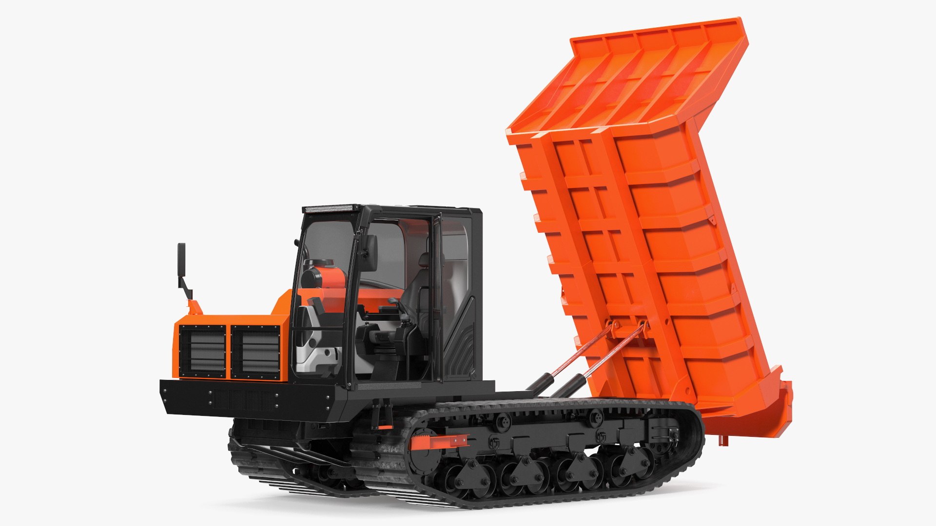 Tracked Carrier Orange New Rigged 3D model preview