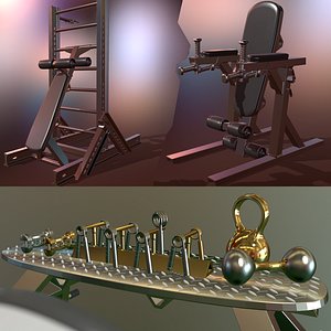 set gym objects 3D model
