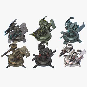 Plasma turret collection 3D model