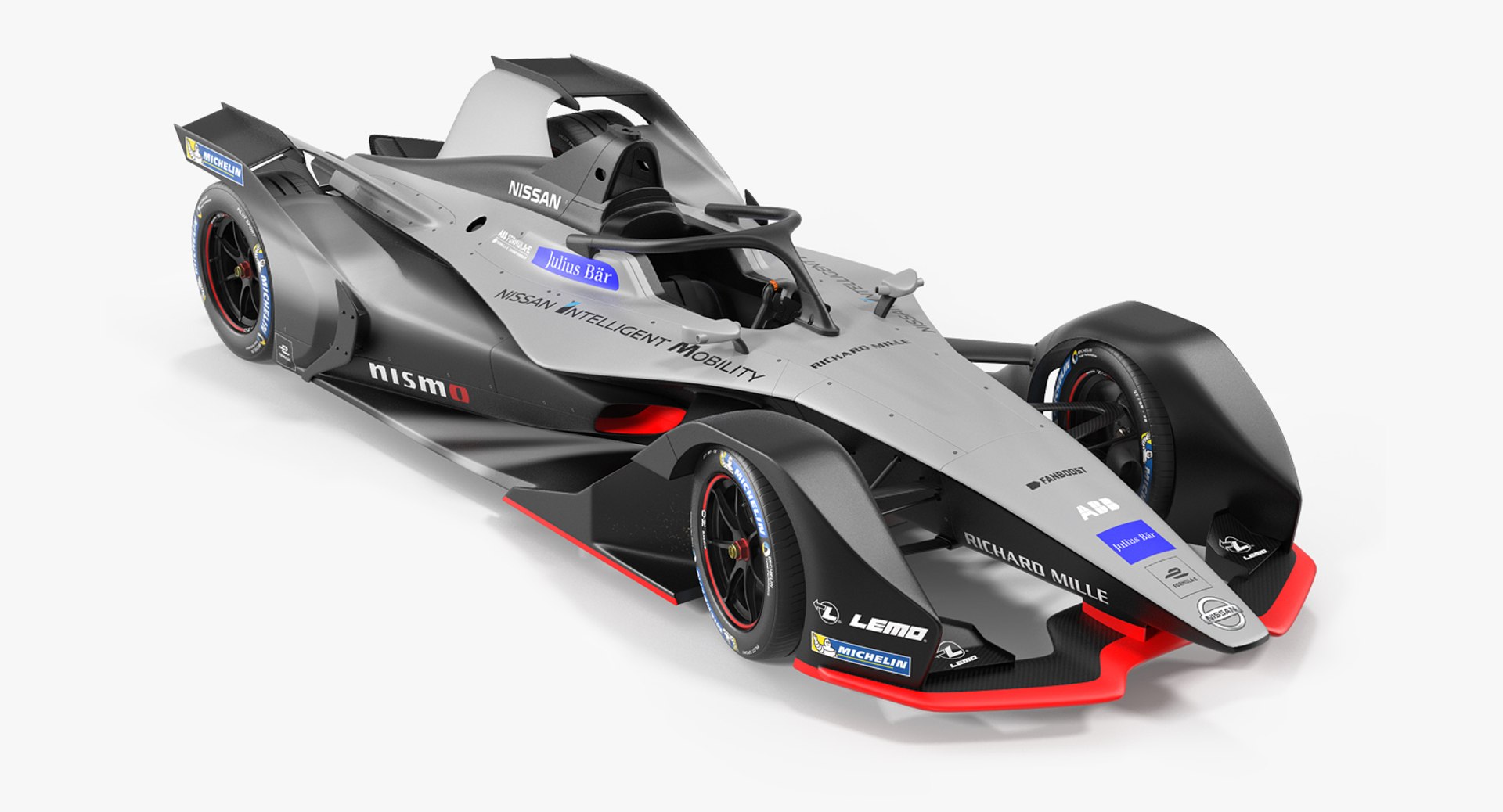Formula E Nissan EDAMS Rigged 3D Model 3D model preview
