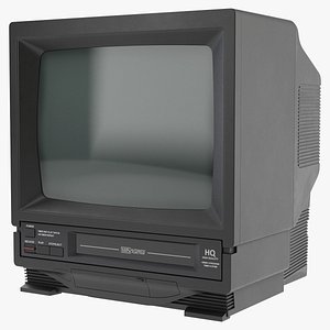 Retro CRT TV With VHS System 3D model