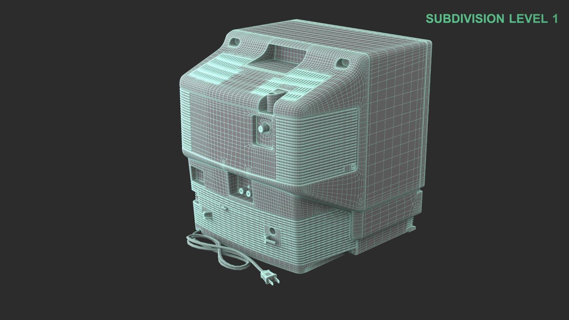 Retro CRT TV With VHS System 3D model https://p.turbosquid.com/ts-thumb/X7/aylmUf/UR/wireframe_0006/jpg/1743748498/1920x1080/fit_q87/a4f79f4994795e19ba6b97e87f87901a211f5e68/wireframe_0006.jpg