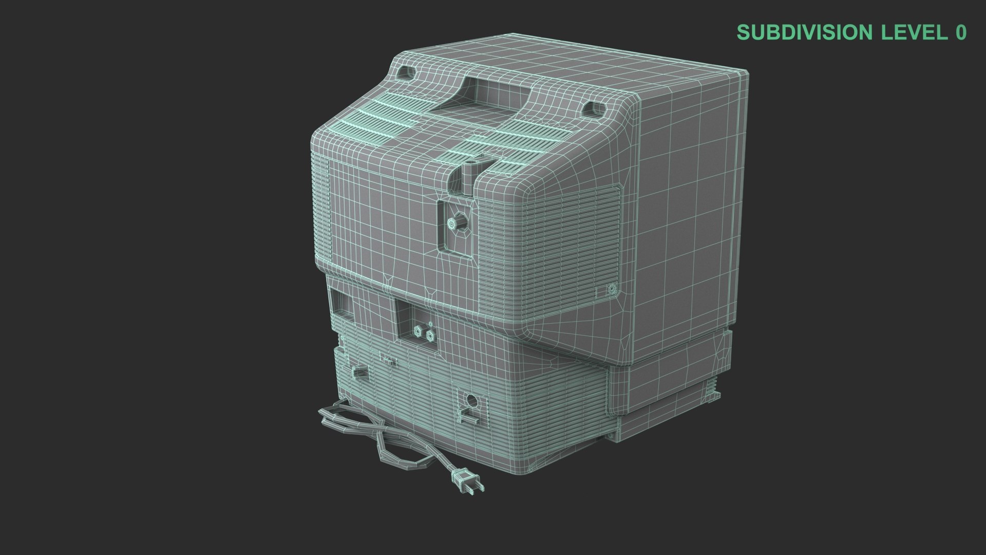 Retro CRT TV With VHS System 3D model https://p.turbosquid.com/ts-thumb/X7/aylmUf/iN/wireframe_0009/jpg/1743748503/1920x1080/fit_q87/0514f1773b9ee6355668644a958f411d5fbf7d38/wireframe_0009.jpg
