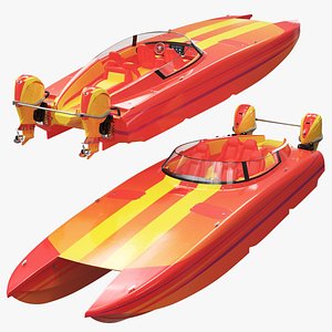 High Performance Racing Boat 3D model