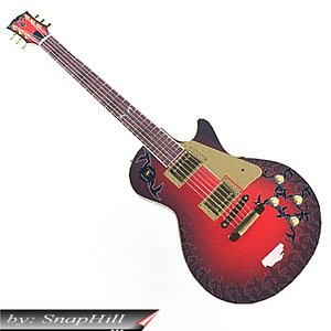 3d model gibson lespaul guitar tribal