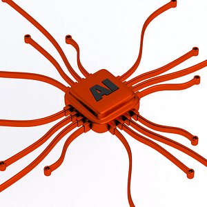 ai chip Symbol Red