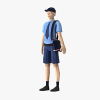 Postman Low Poly Rigged for Cinema 4D