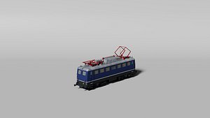 3D Blue German electric locomotive