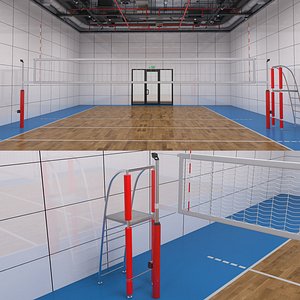 3D Enclosed Volleyball Room