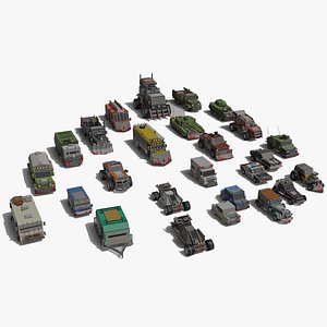 Apocalypse Cars Pack - 26 Unique 3D Models