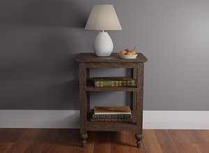 3D wood nightstand night
