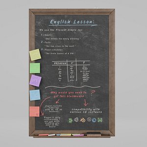 Customizable Wall-Mounted Blackboard - Tall Wooden Writing Board model