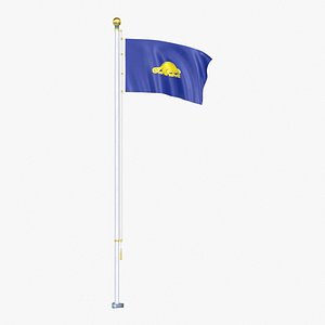 USA States oregon back Flag Stand Pole Animated