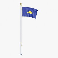 USA States oregon back Flag Stand Pole Animated