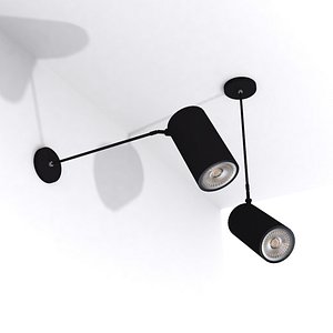 Wall Spotlight Telescopic Boom Mounted Exhibition Exhibition Long Arm Led Track Lamp 3D