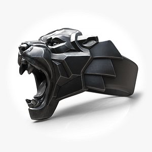 Black Leopard Animal Ring Jewelry 3D