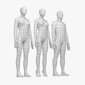 Natural Male and Female Base Mesh in Rest Pose