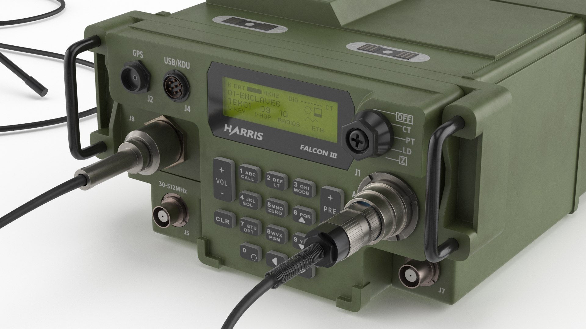 3D Radio AN-PRC-117G Falcon III With SATCOM Antenna - TurboSquid 2465547