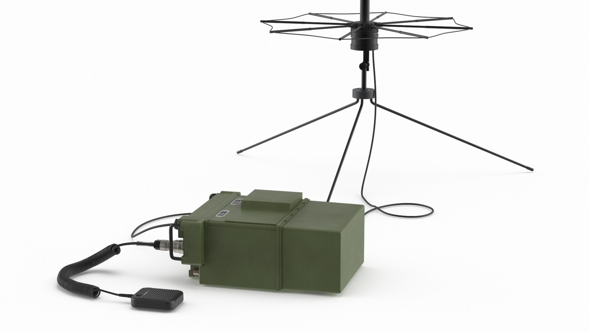3D Radio AN-PRC-117G Falcon III With SATCOM Antenna - TurboSquid 2465547