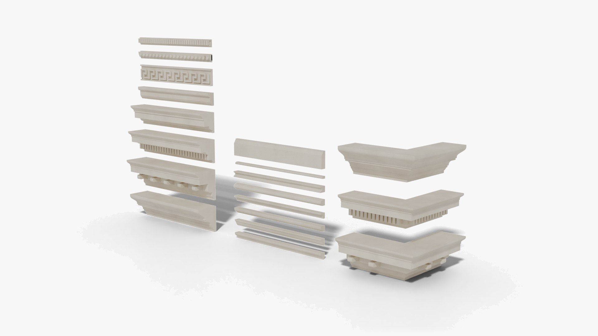 Classical Architectural Ornament Kitbash - Five Orders  Balusters Cornices Brackets Pediments - 4 model https://p.turbosquid.com/ts-thumb/X8/P247Ww/z8/classical_ornament_kitbash_05_cornices_moldings/jpg/1791587138/1920x1080/fit_q87/173903f311eb7b814c22bdc163dca85186c3a622/classical_ornament_kitbash_05_cornices_moldings.jpg