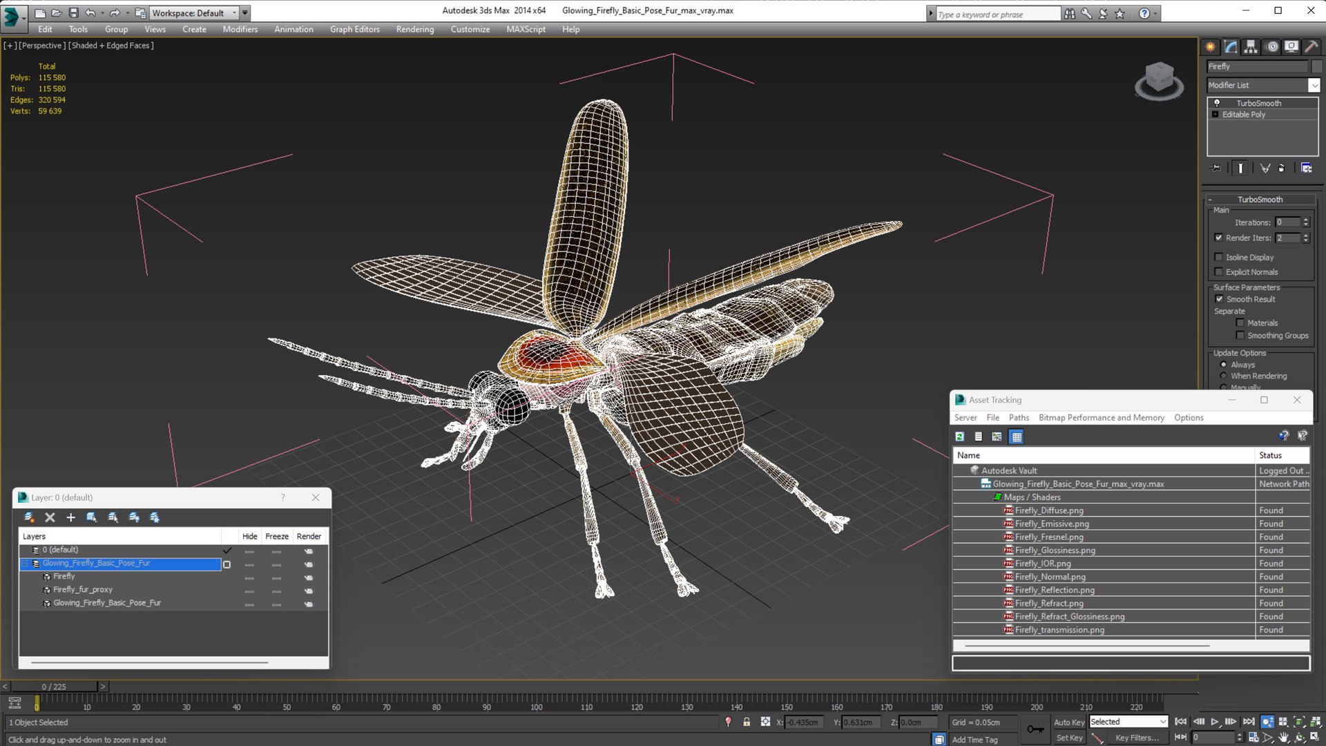 Glowing Firefly Basic Pose Fur 3D - TurboSquid 2170495